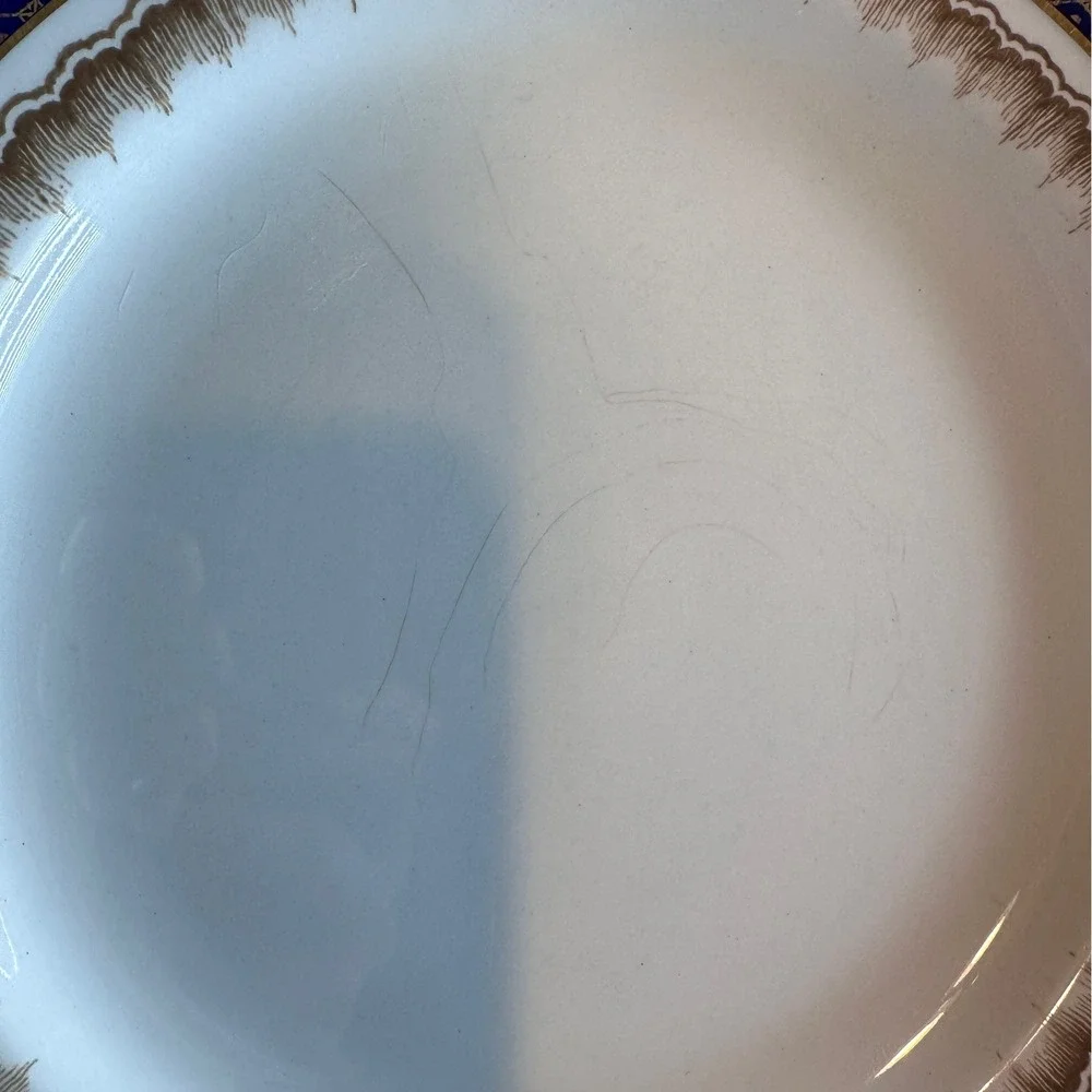 Mappin & Webb Luncheon Plate Unisex Blue cobalt‎ Gold Gilt England Antique